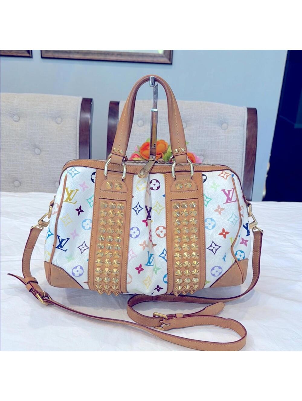 Authentic Louis Vuitton White Multicolor Courtney MM bag